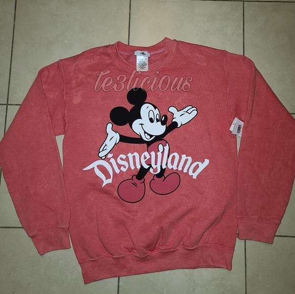 DISNEYLAND ORANGE CORAL RETRO MICKEY SWEATER - Picture 5 of 6